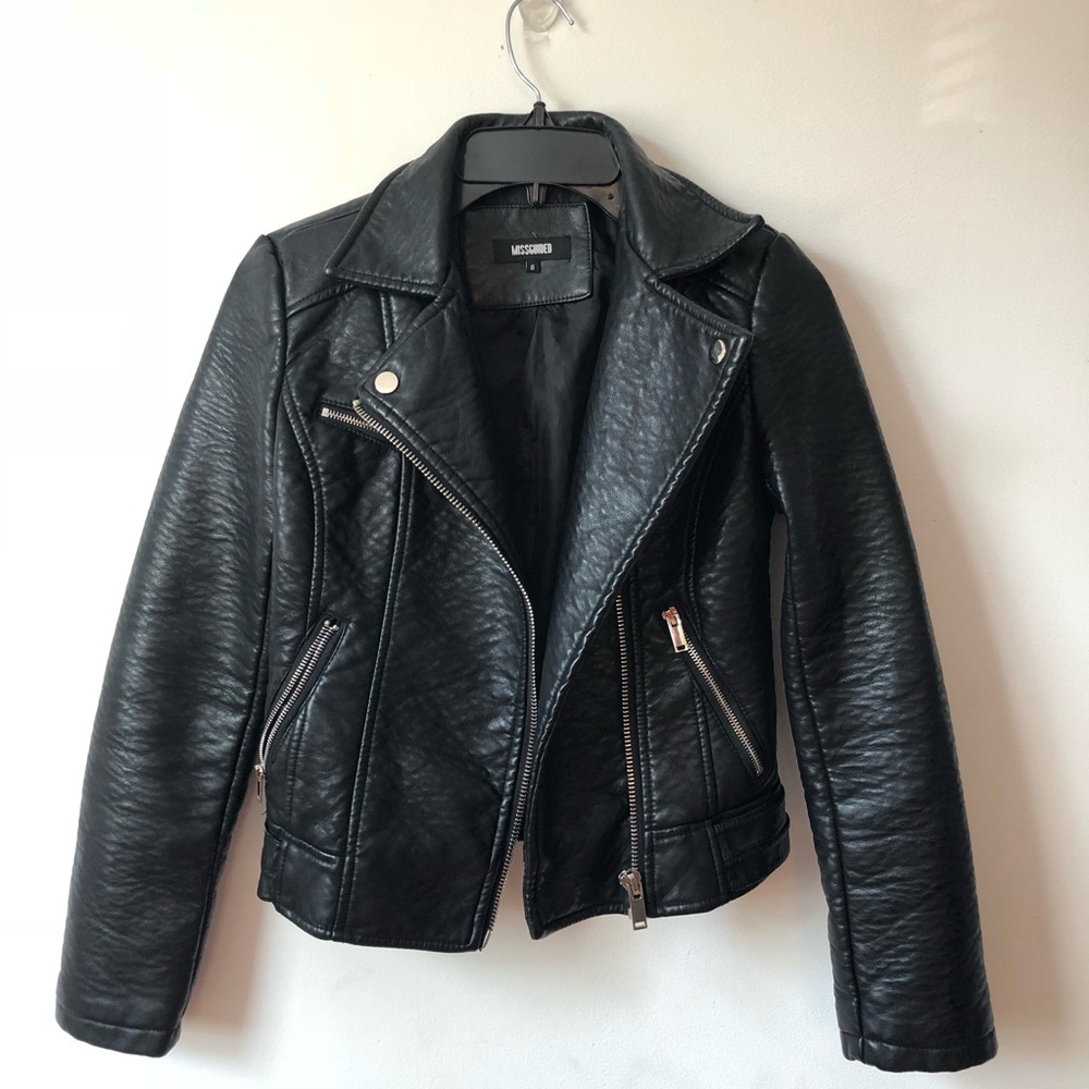 Black faux leather jacket